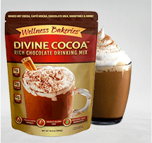 Divine Cocoa, rich chocolate drinking mix.