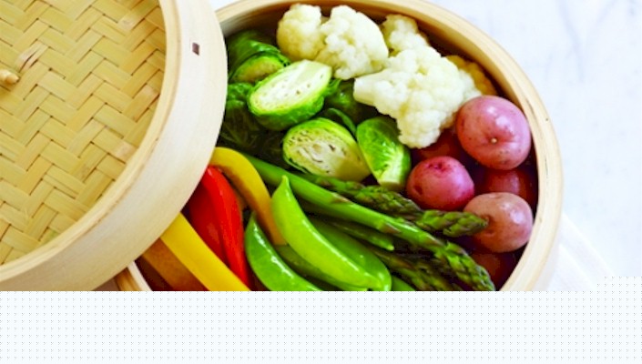steaming vegetables
