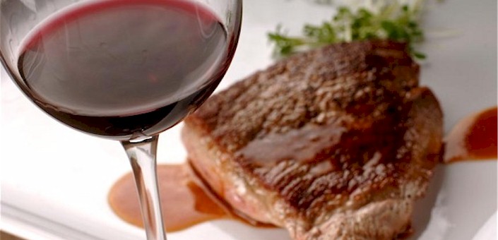 grass-fed beef and wine