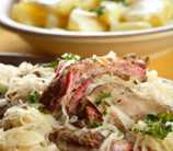 Slow-Roasted Cider Pork Loin with Cabbage (Dairy Free)