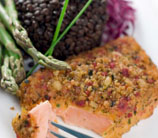 Wild Salmon with Horseradish Almond Crust