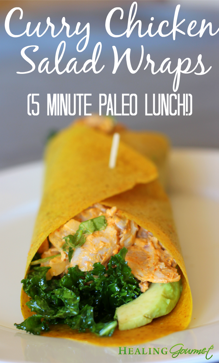 Paleo Curry CHicken Salad Wraps - Pinterest