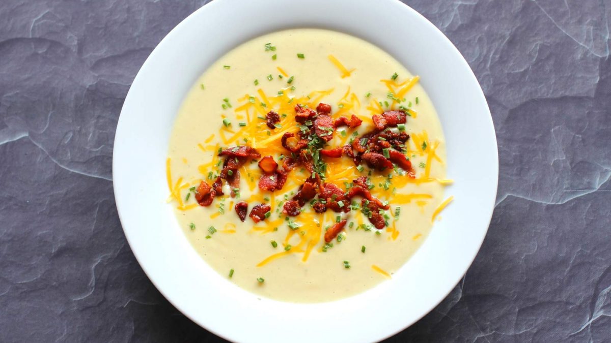 Instant Pot Loaded Cauliflower Soup (Dairy Free Option)