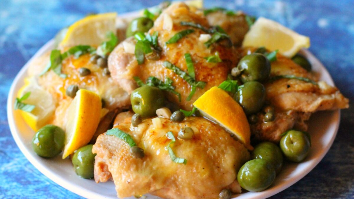 Instant Pot Keto Chicken Thighs with Lemon, Olives and Capers