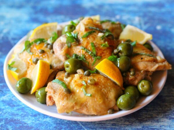 Image from a post with the title: Instant Pot Keto Chicken Thighs with Lemon, Olives and Capers.